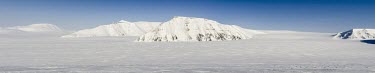 Svalbard landscape Svalbard,Arctic,landscape,snow,mountains,sunny,panorama,panoramic,black and white,b&w