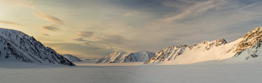 Svalbard landscape Svalbard,Arctic,mountains,landscape,panorama,snow,soft light,evening light