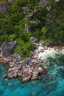 Aerial view of Praslin island - Seychelles beaches,Beach,Sea,seas,reef,Coral reef,tropics,tropic,reefs,corals,tropical,coral structure,coral,coral reefs,coast,Coastal,coast line,coastline,Rocky shore,environment,ecosystem,Habitat,Tropical,salt