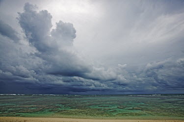 Storm clouds over ocean - Bird Island, Seychelles