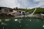 Village pollution, trash, plastics in the Philippines