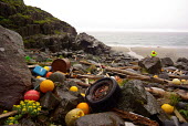Marine litter on shoreline trash,litter,beaches,plastics,coastlines,marine debris,plastic waste,marine litter,plastic litter,conservation action,drum,wheel,beach,strandline,driftwood