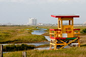 Life guard station Life guard,wooden,hut,marsh,coastal,sea,colourful,landscape