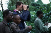 Mountain gorilla monitoring project Africa,conservation,conservation action,research,researcher,forest,rainforest,National Park,protected area,study,habitat,monitor,monitoring,watch,watching,observe,observing,binoculars,notes,Chordates,