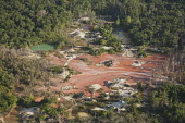 Miners use hydraulic techniques to mine gold deposits blasting soil with powerful jets of water, causing chemical pollution conservation,conservation issue,conservation issues,skill,danger,routine,technique,techniques,mine,mines,mining,gold mine,deposits,blast,blasting,soil,erosion,forest,forests,rainforest,rainforests,tre