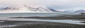 Svalbard landscape Arctic,Autumn,snow,snowline,Svalbard,mountains,valley,water,clouds,Snow,Snowline