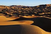 Scenic view of sand dunes in the Erg Chebbi area, Sahara desert ecosystem,habitat,environment,landscape,Morocco,Africa,sand,sand dunes,dunes,desert,shadows,shade,arid,dry