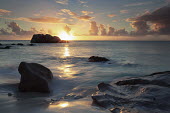Sunset over Cousine Island - Seychelles beach,beaches