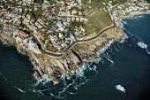 Aerial view of Bantry Bay - Western Cape Province, South Africa Aerial,Landscape,Land management,Road,Houses,Cliff,Coast,Sea,Ocean,Cape Point,View