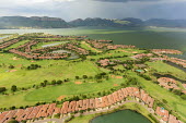 Aerial view of Golf Club and Resort with Hartebeespoort Dam in the background - South Africa Aerial,Resort,Land management,Leisure,Activities,Land conflict