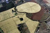 Circular fields result from centre-pivot farming methods - South Africa Aerial,Farming,Farmland,Circular fields,Field,Farming methods,Centre-pivot method,Landscape