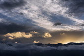 The Amphitheatre mountain range at sunrise - South Africa Mountain,Sunrise,Cloud,Colour,Morning,Dramatic,Sunbeam
