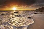Sun set over the Atlantic ocean - South Africa Beauty in nature,Rocky shore,Stones,Pebbles,Coastal,Coast,Sea,Ocean,Sunset